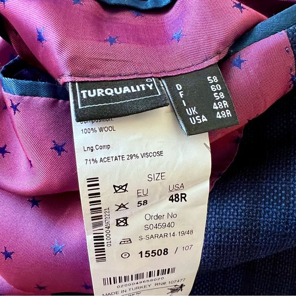 SARAR Men’s Navy and Black Plaid Wool Nadia Blazer—SZ. 48R - Picture 10 of 17